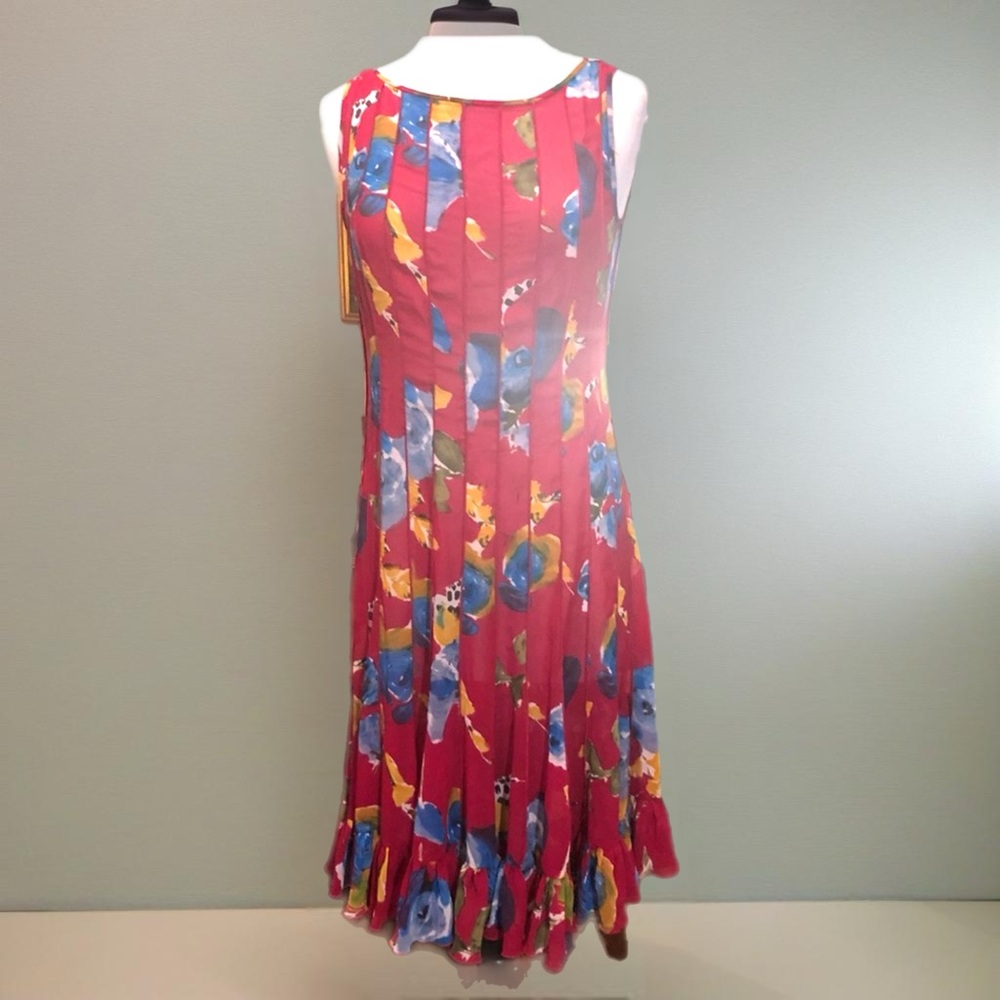 Adrianna Papell red Floral tea length dress - 10